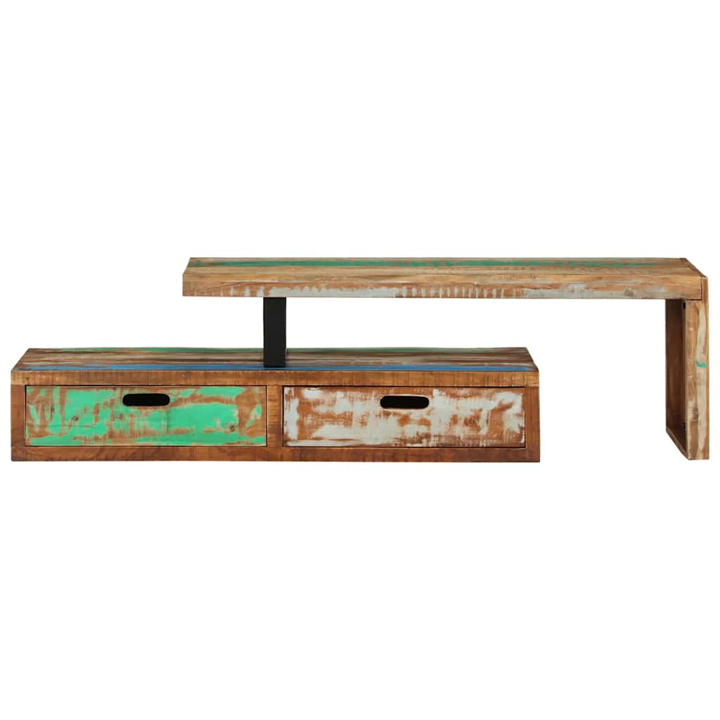 TV-bord (118-200) x 30 x 40 cm massivt genbrugstræ