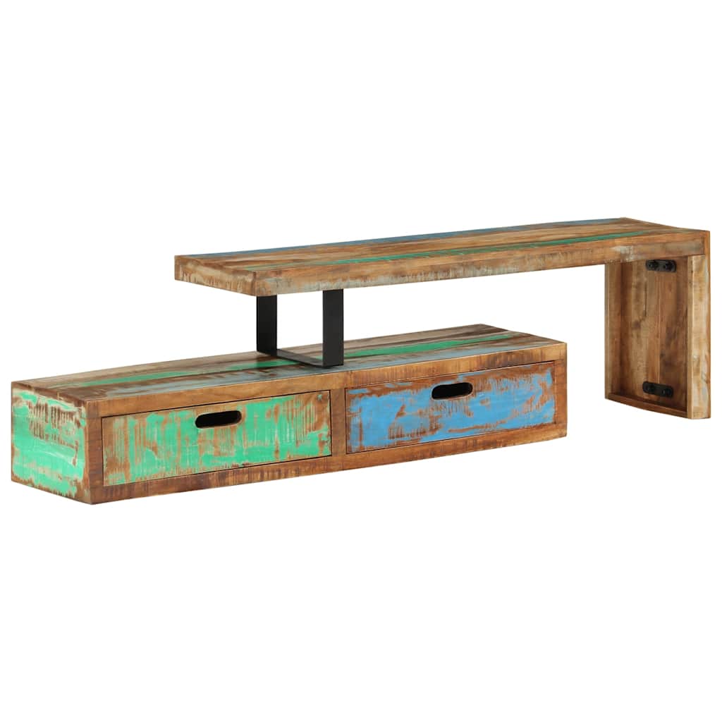 TV-bord (118-200) x 30 x 40 cm massivt genbrugstræ