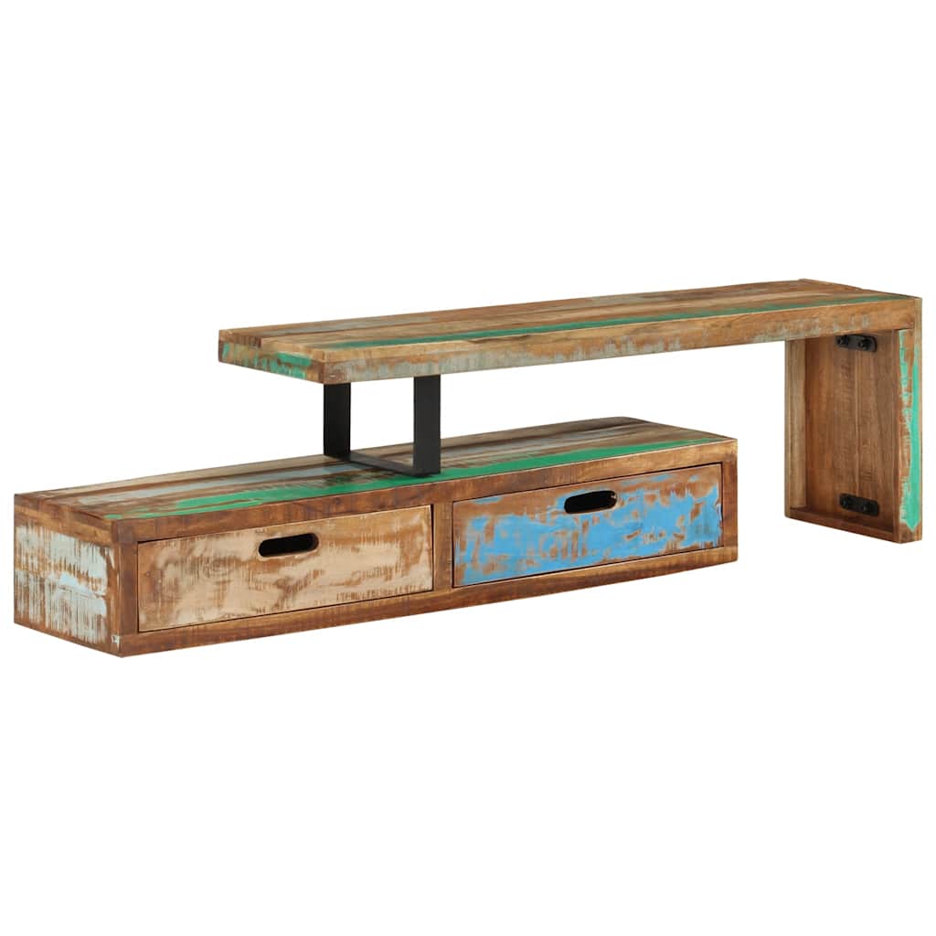 TV-bord (118-200) x 30 x 40 cm massivt genbrugstræ