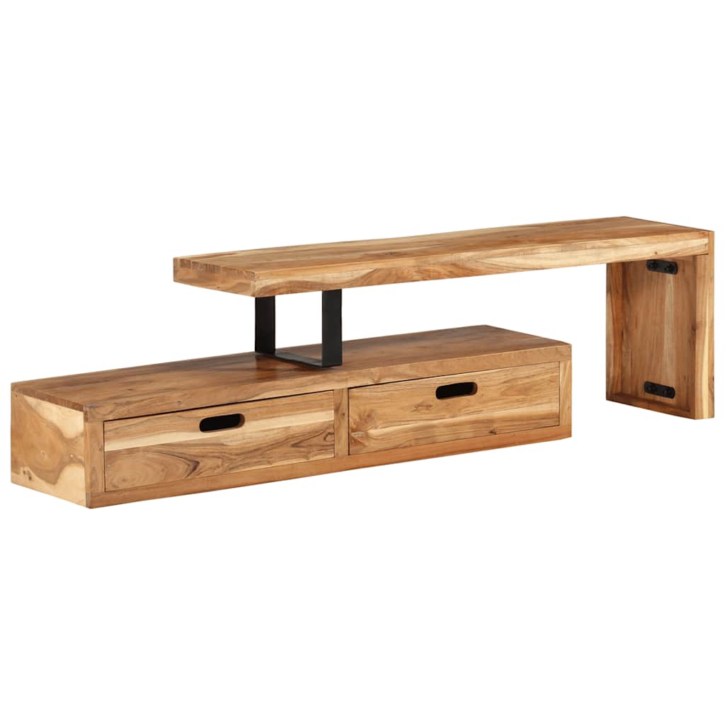 TV-bord (118-200) x 30 x 40 cm massivt træ akacie