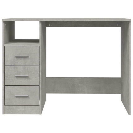 skrivebord m. skuffer 102x50x76 cm konstrueret træ betongrå