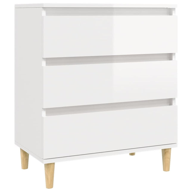 skænk 60x35x70 cm konstrueret træ hvid højglans