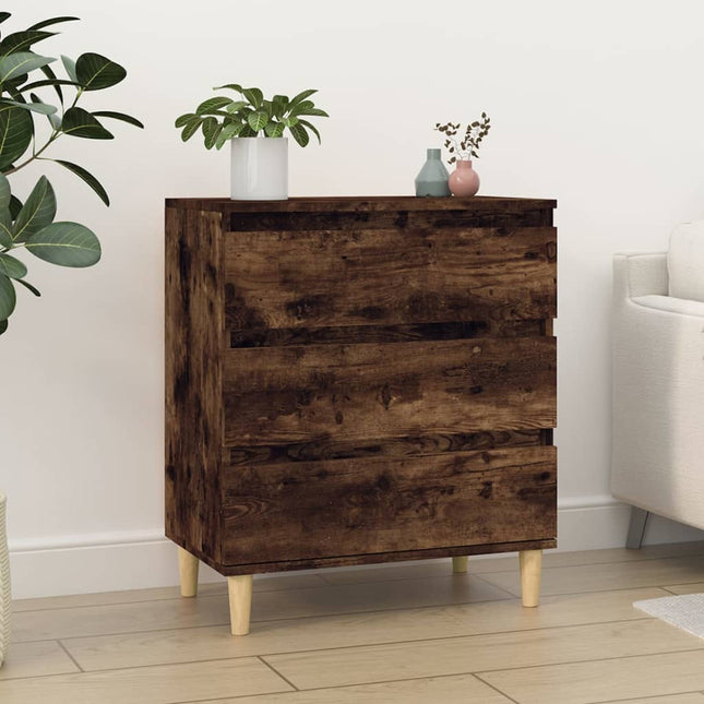 skænk 60x35x70 cm konstrueret træ røget egetræsfarve