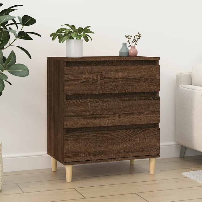 skænk 60x35x70 cm konstrueret træ brun egetræsfarve