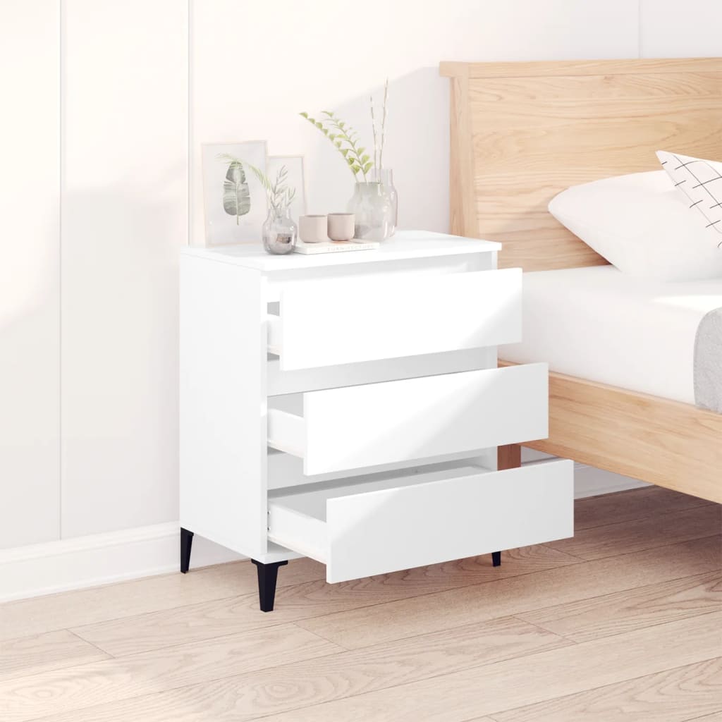 skænk 60x35x70 cm konstrueret træ hvid