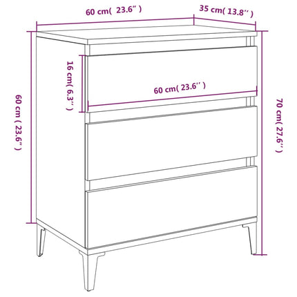 skænk 60x35x70 cm konstrueret træ sort