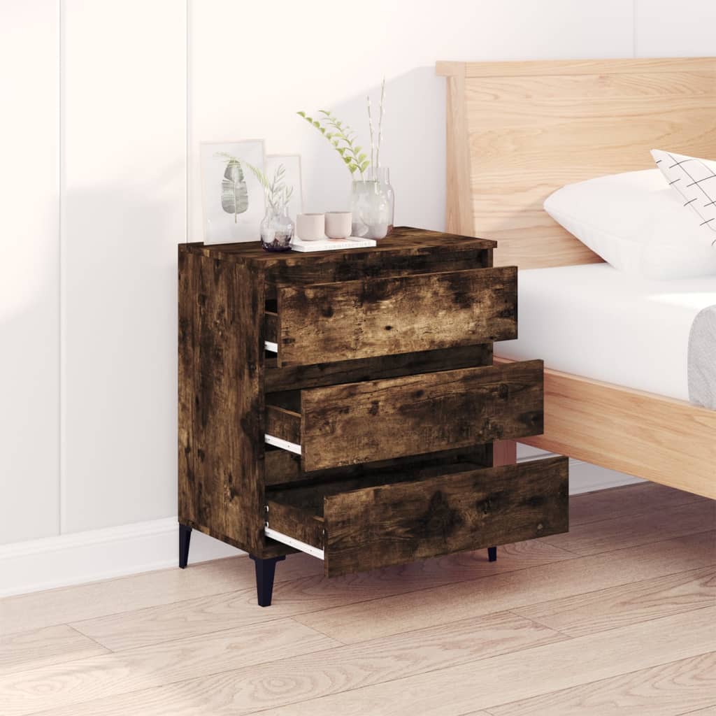 skænk 60x35x70 cm konstrueret træ røget egetræsfarve