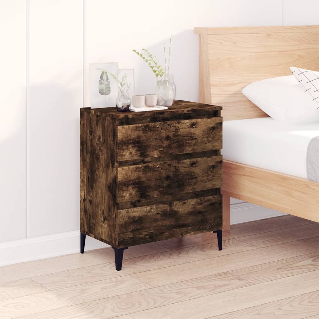 skænk 60x35x70 cm konstrueret træ røget egetræsfarve