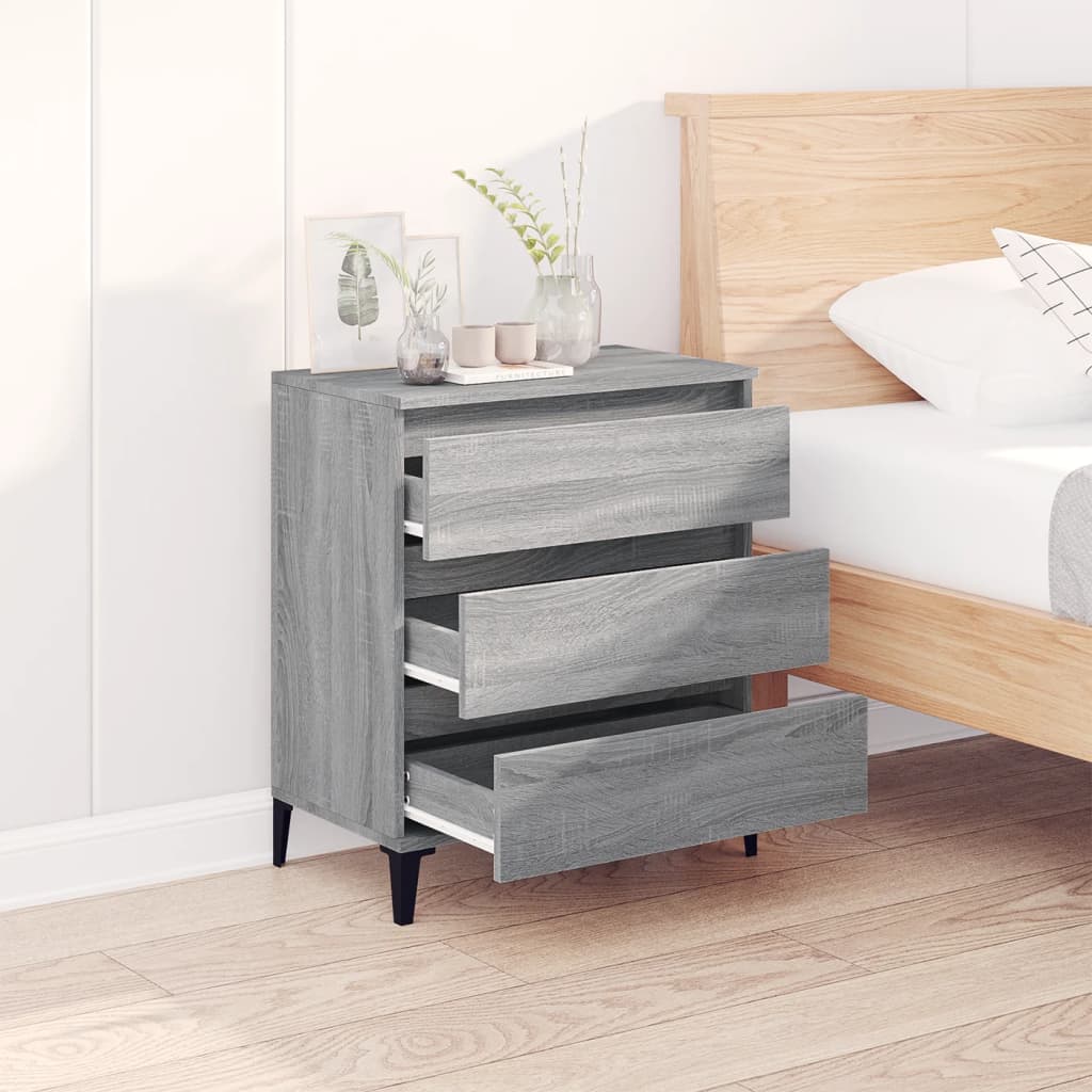 skænk 60x35x70 cm konstrueret træ grå sonoma-eg