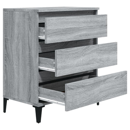 skænk 60x35x70 cm konstrueret træ grå sonoma-eg