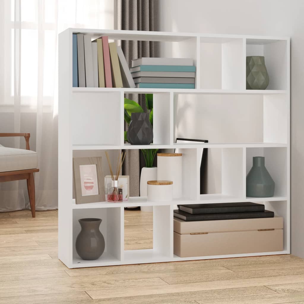 bogreol/rumdeler 105x24x102 cm hvid billede