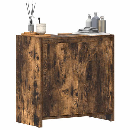 badeværelsesskab 60x33x61 cm konstrueret træ røget egetræsfarve