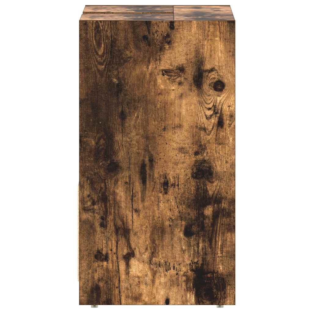 badeværelsesskab 60x33x61 cm konstrueret træ røget egetræsfarve