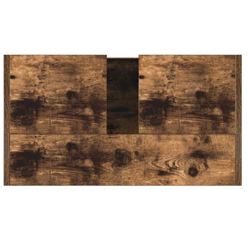 badeværelsesskab 60x33x61 cm konstrueret træ røget egetræsfarve