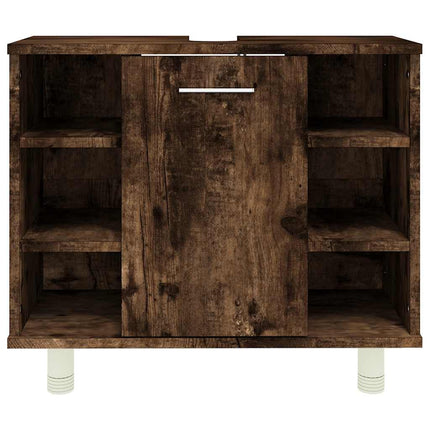 badeværelsesskab 60x32x53,5 cm konstrueret træ røget egetræ