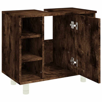 badeværelsesskab 60x32x53,5 cm konstrueret træ røget egetræ