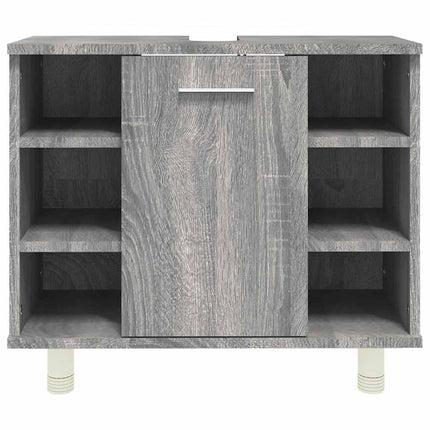 badeværelsesskab 60x32x53,5 cm konstrueret træ grå sonoma-eg