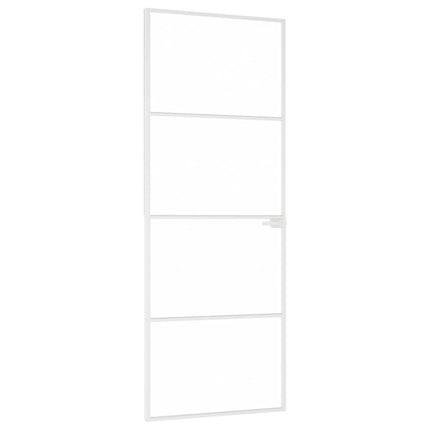 dør 76x201,5 cm hærdet glas og aluminium hvid