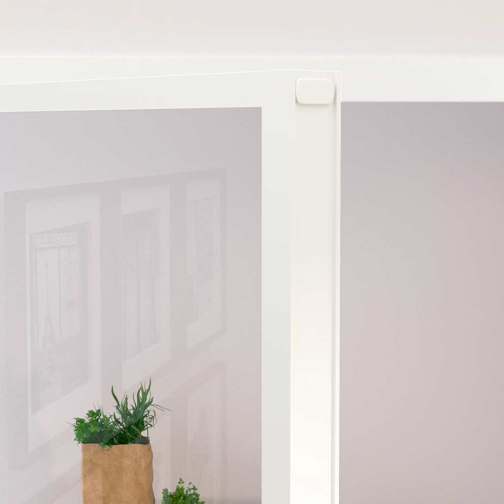 dør 102x201,5 cm hærdet glas og aluminium hvid