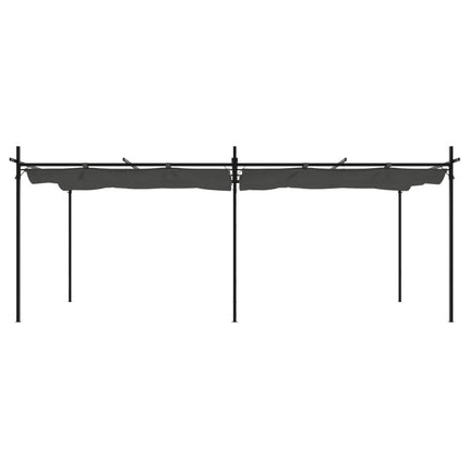 pergola med sammenrulleligt tag 589x292x230 cm antracitgrå