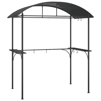 grillpavillon med sidehylder 220x115x230 cm stål antracitgrå