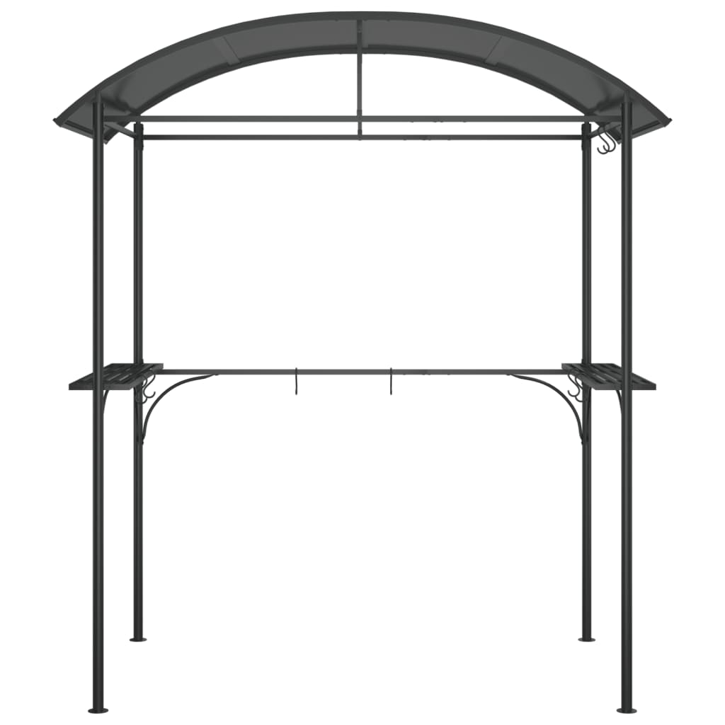 grillpavillon med sidehylder 220x115x230 cm stål antracitgrå