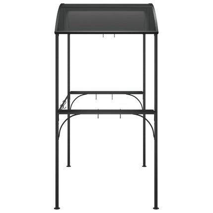grillpavillon med sidehylder 220x115x230 cm stål antracitgrå