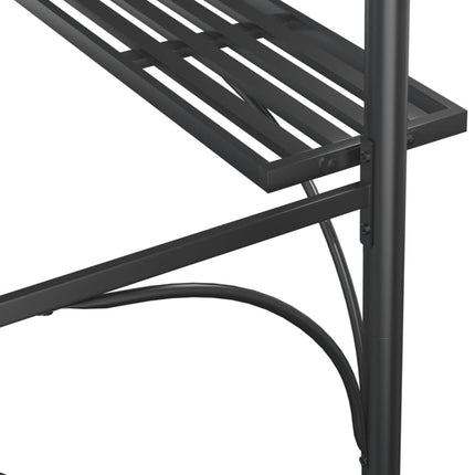 grillpavillon med sidehylder 220x115x230 cm stål antracitgrå