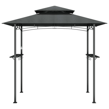 grillpavillon med sidehylder 240x150x243 cm stål antracitgrå