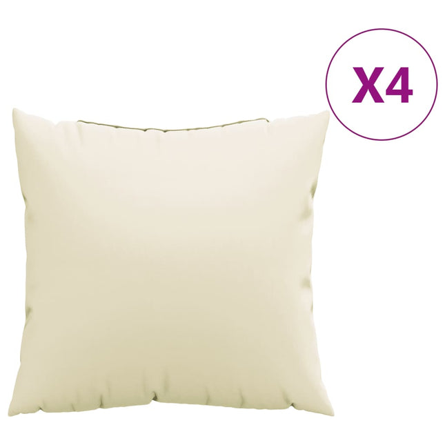 sofapuder 4 stk. 40x40 cm stof cremefarvet