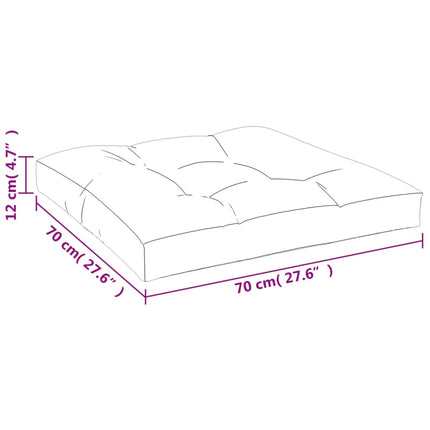 hynde til pallesofa 70x70x12 cm bladmønster