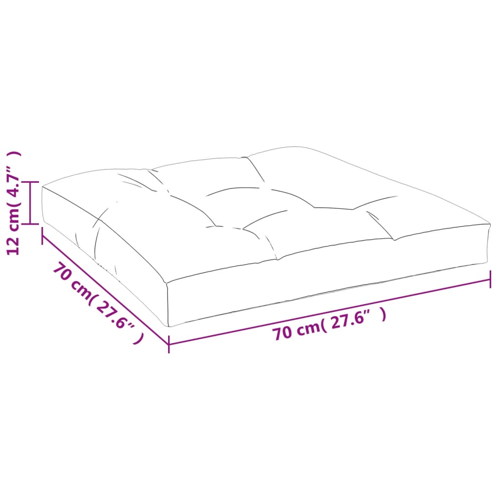 pallehynde 70x70x12 cm stof ternet sort