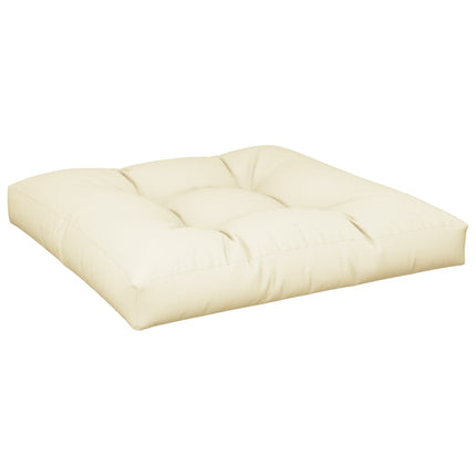 pallehynde 80x80x12 cm stof cremefarvet