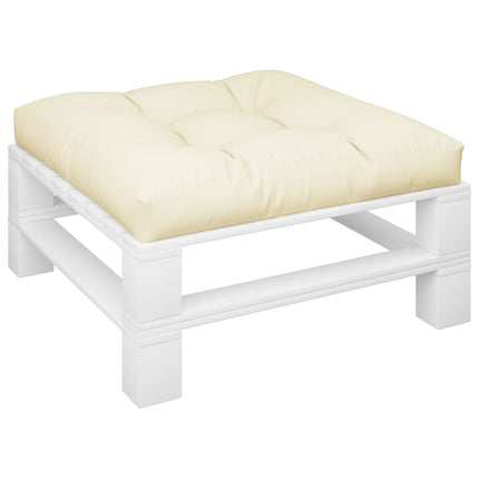 pallehynde 80x80x12 cm stof cremefarvet