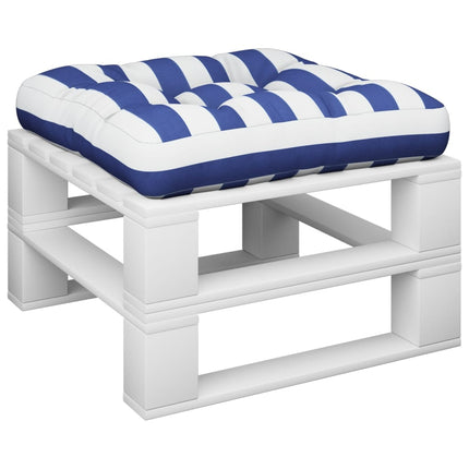 pallehynde 58x58x10 cm oxfordstof stribet blå og hvid