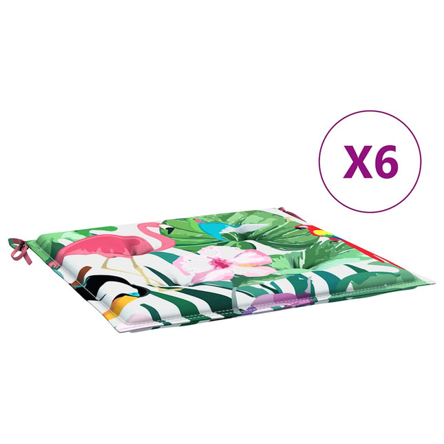 hynder til havestol 6 stk. 40x40x4 cm stof flerfarvet