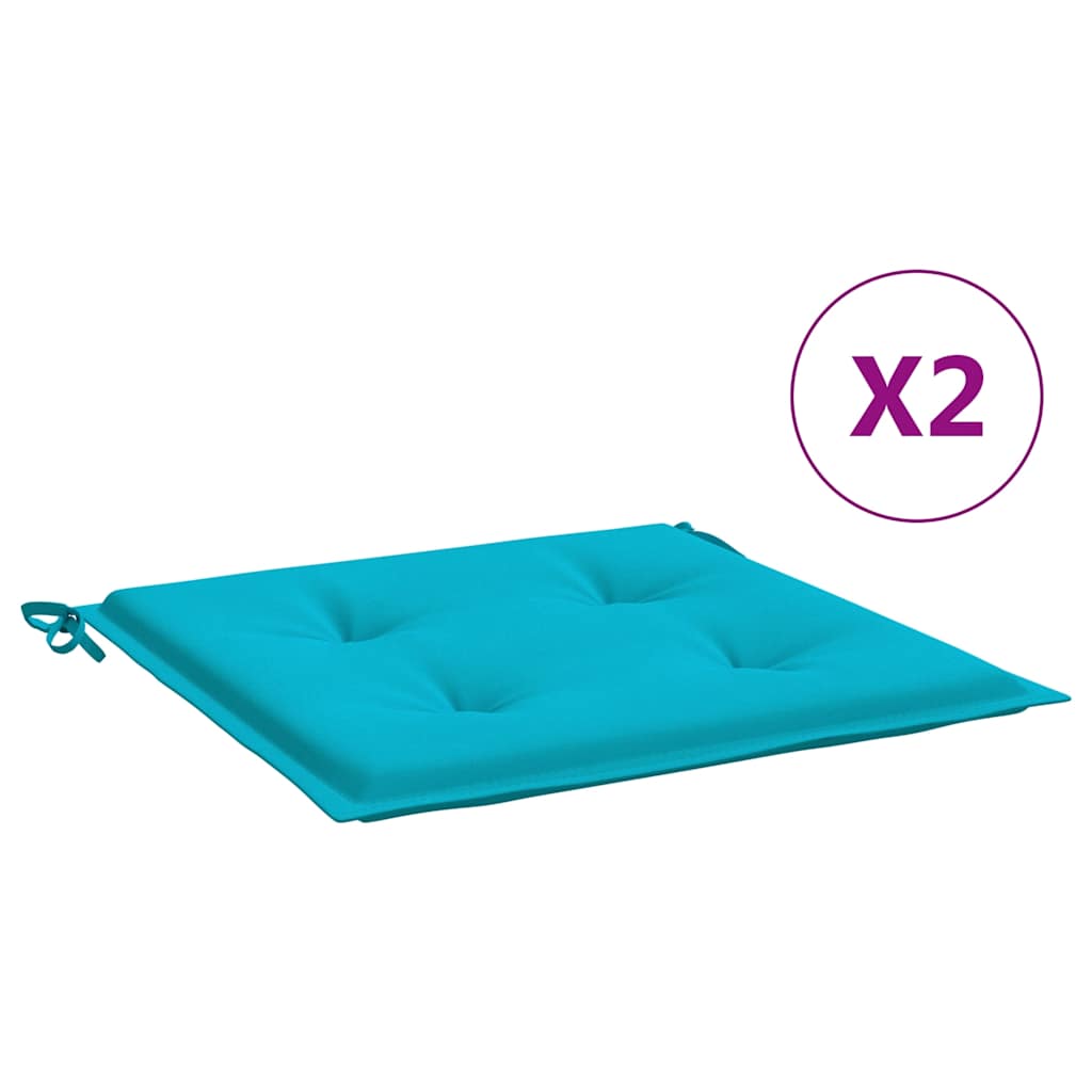 hynder til havestol 2 stk. 40x40x4 cm stof turkis