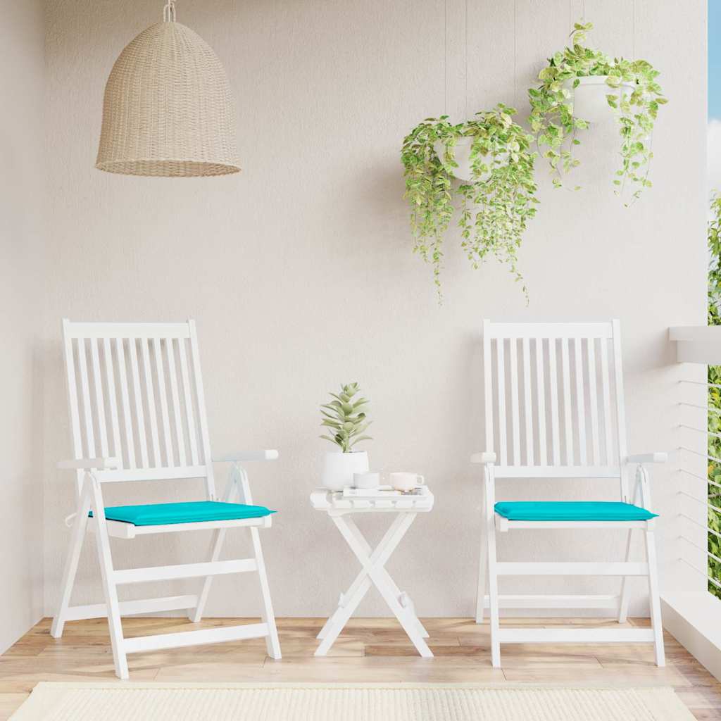 hynder til havestol 2 stk. 40x40x4 cm stof turkis