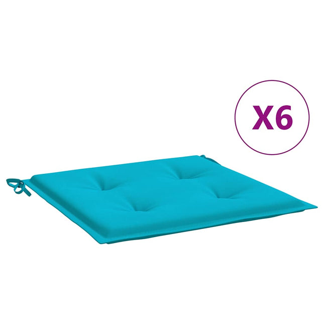 hynder til havestol 6 stk. 40x40x4 cm stof turkis