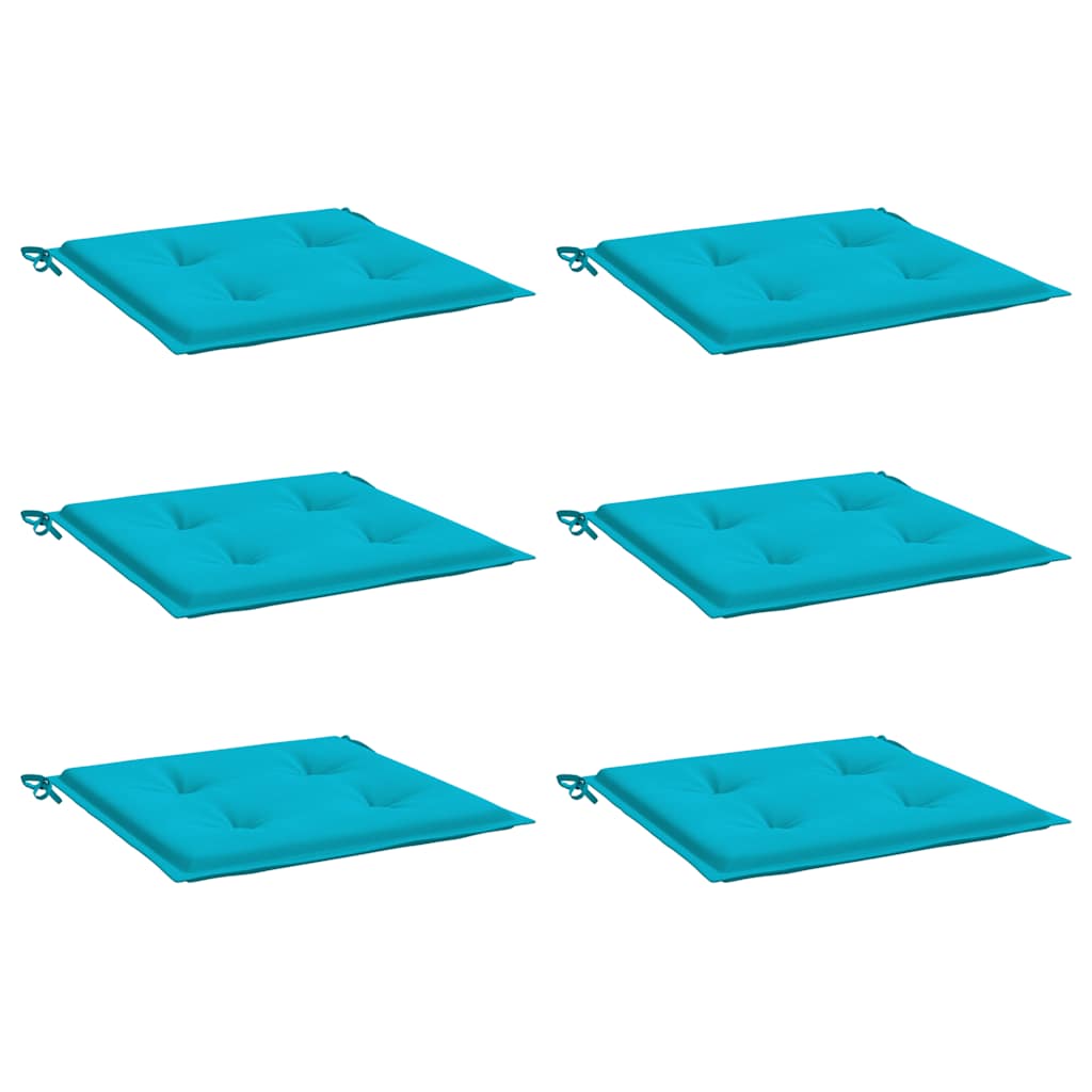 hynder til havestol 6 stk. 40x40x4 cm stof turkis