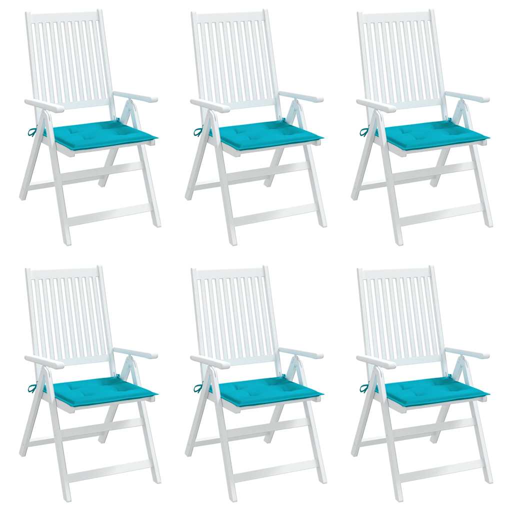 hynder til havestol 6 stk. 40x40x4 cm stof turkis