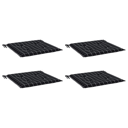hynder til havestol 4 stk. 50x50x4 cm stof ternet sort