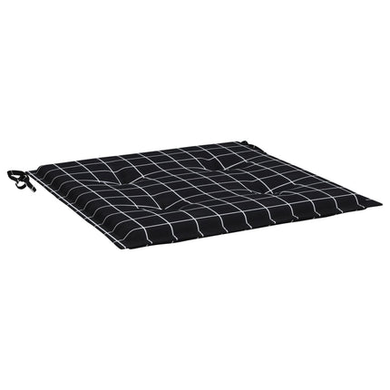 hynder til havestol 4 stk. 50x50x4 cm stof ternet sort