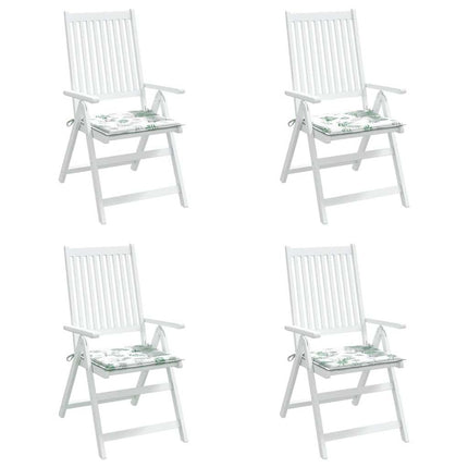 hynder til havestol 4 stk. 50x50x3 cm stof bladmønster