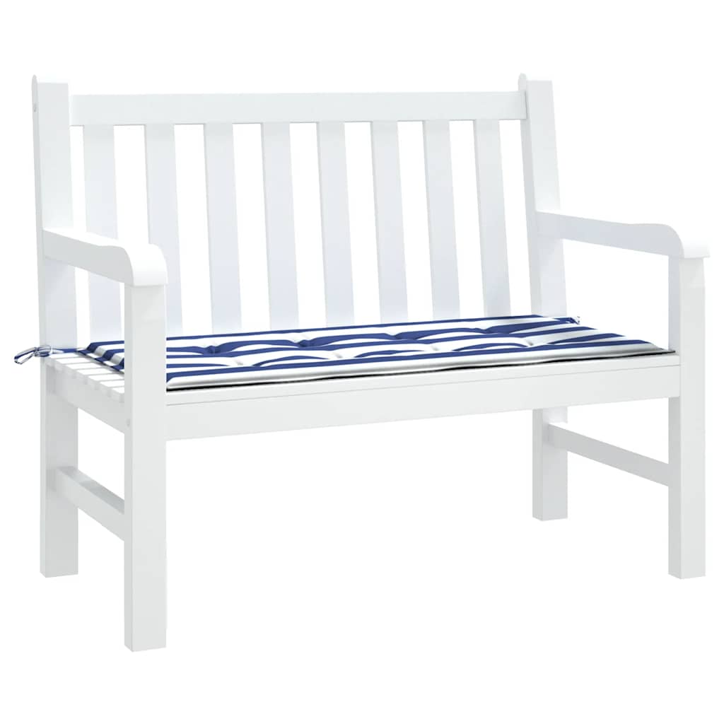 hynde til havebænk 100x50x4 cm striber oxfordstof blå og hvid