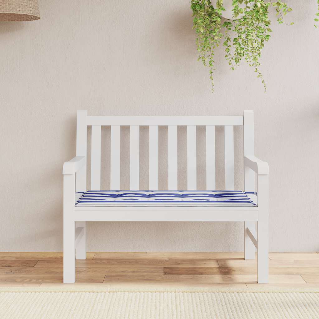 hynde til havebænk 100x50x4 cm striber oxfordstof blå og hvid