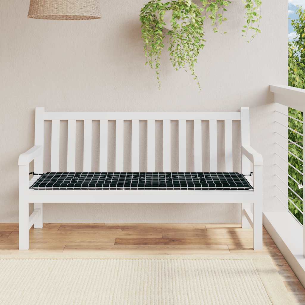 hynde til havebænk 150x50x4 cm oxfordstof ternet sort