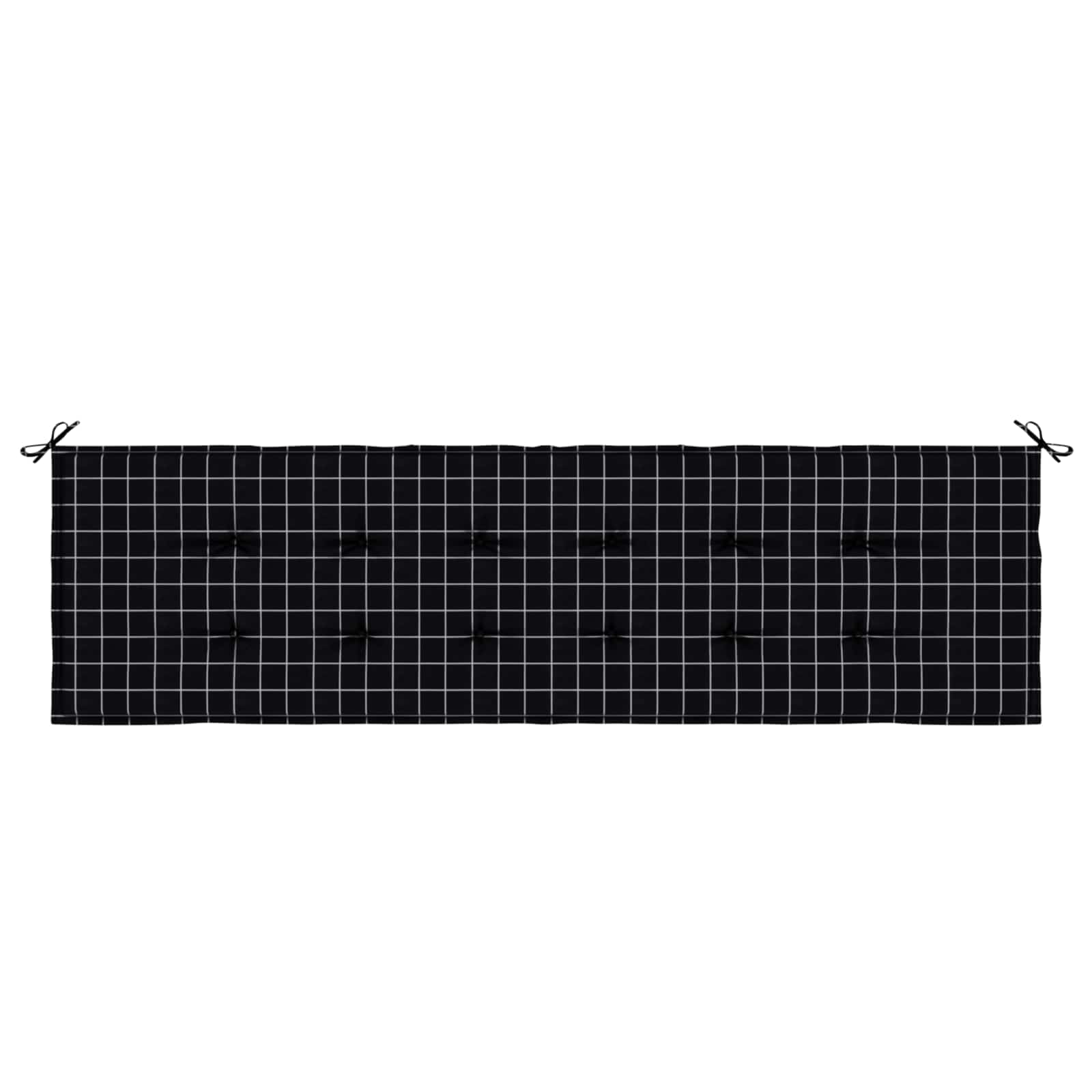 Bænk Pude Ternet Sort Tjek 150 x 50 x 3 cm Oxford stof