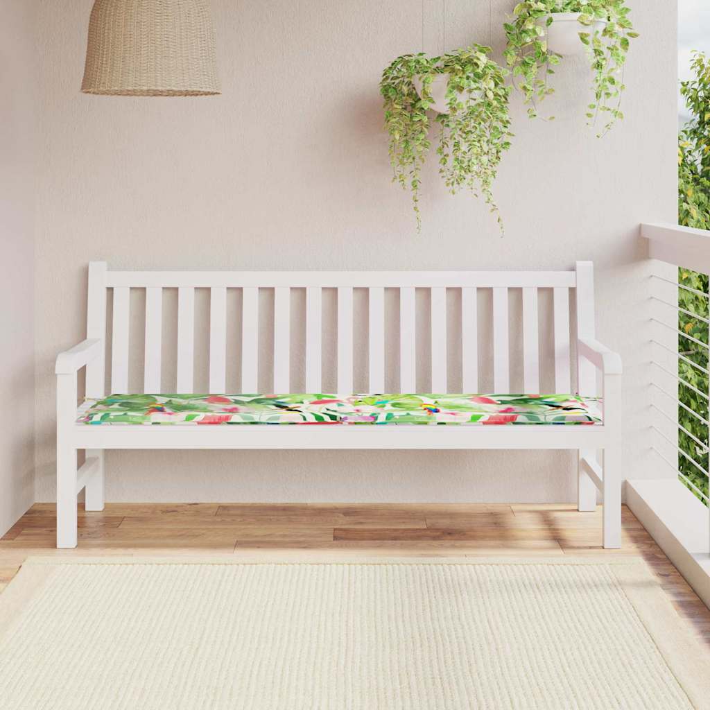 Bænk Pude Blomstret Flerfarvet 150 x 50 x 3 cm Oxford stof billede