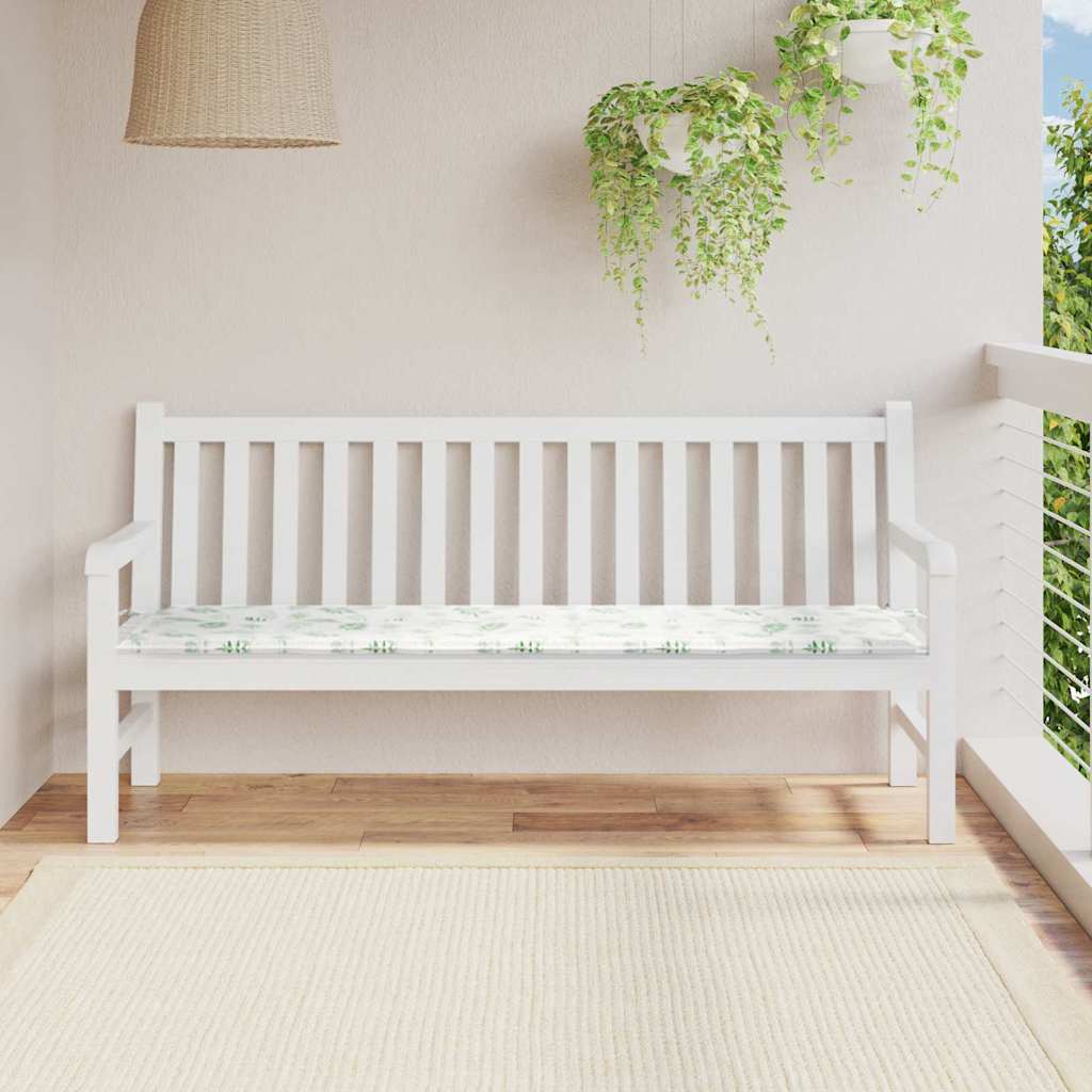Havebænkpude med bladmønster - 180x50x4 cm, lavet af Oxfordstof